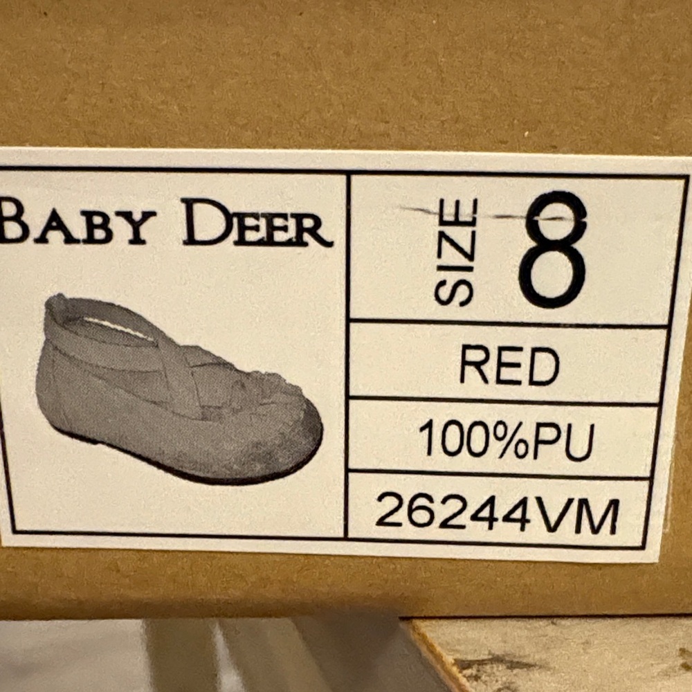 #137 Baby Deer Sparkling Red Dress Shoes toddler girl size 8 NWTWB - Picture 10 of 11